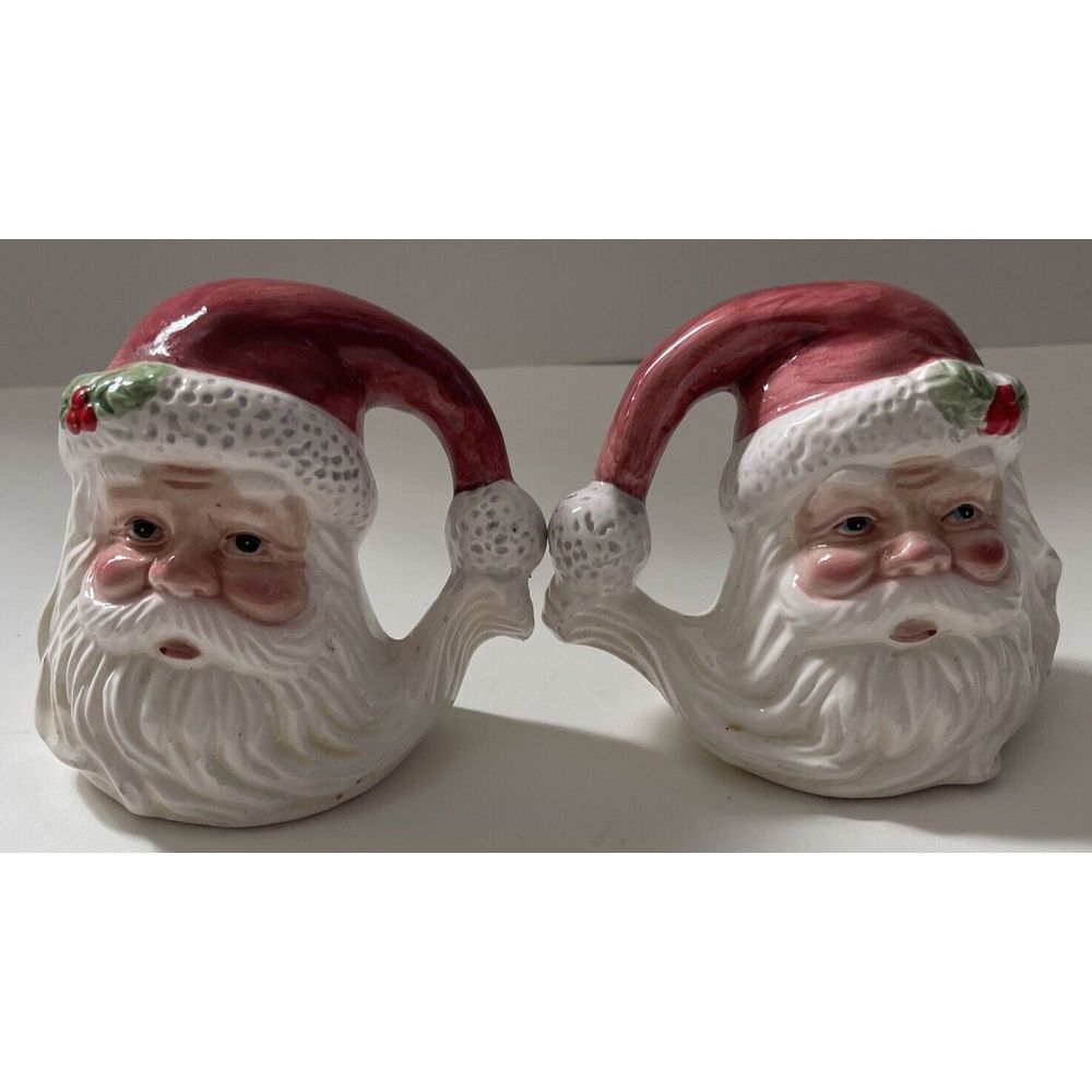 Vintage 1997 House Of Lloyd Santa Head Salt And Pepper Shakers - Christmas
